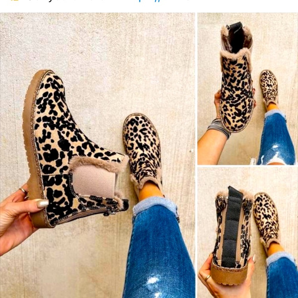 Brand new never worn cheeta print boots